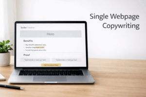 Before and after web page copy: cluttered text vs clear website copywriting